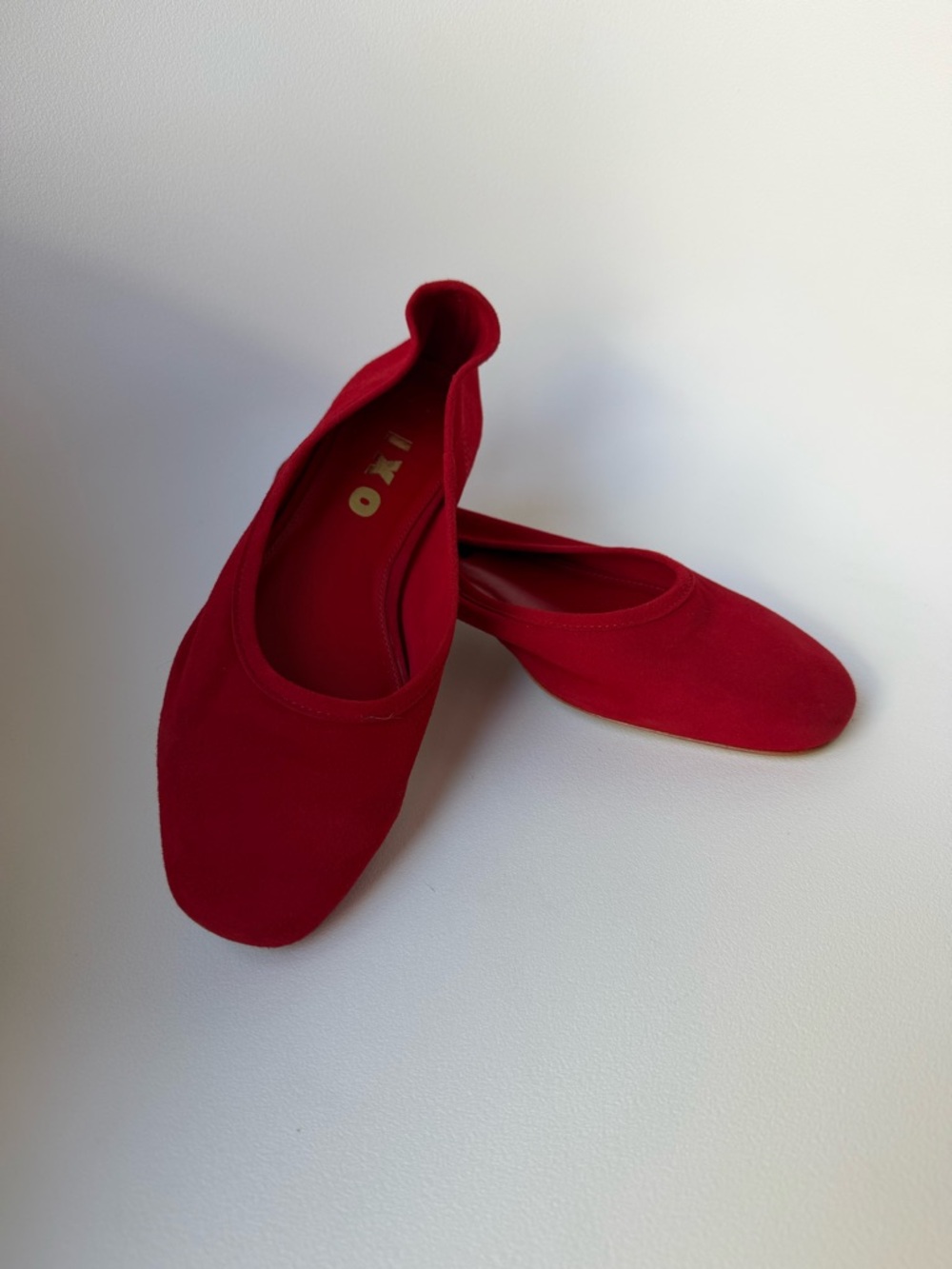 RIXO Red Slip-On Ballet Flats